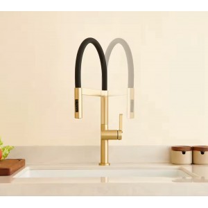 NARON Ψηλή Μπαταρία κουζίνας με αποσπώμενο ντους NR1311 Brushed Gold