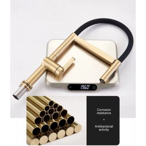 NARON Ψηλή Μπαταρία κουζίνας με αποσπώμενο ντους NR1311 Brushed Gold