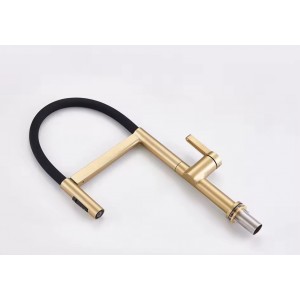 NARON Ψηλή Μπαταρία κουζίνας με αποσπώμενο ντους NR1311 Brushed Gold