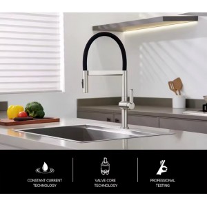 NARON Ψηλή Μπαταρία κουζίνας με αποσπώμενο ντους NR1311 Mat Nickel