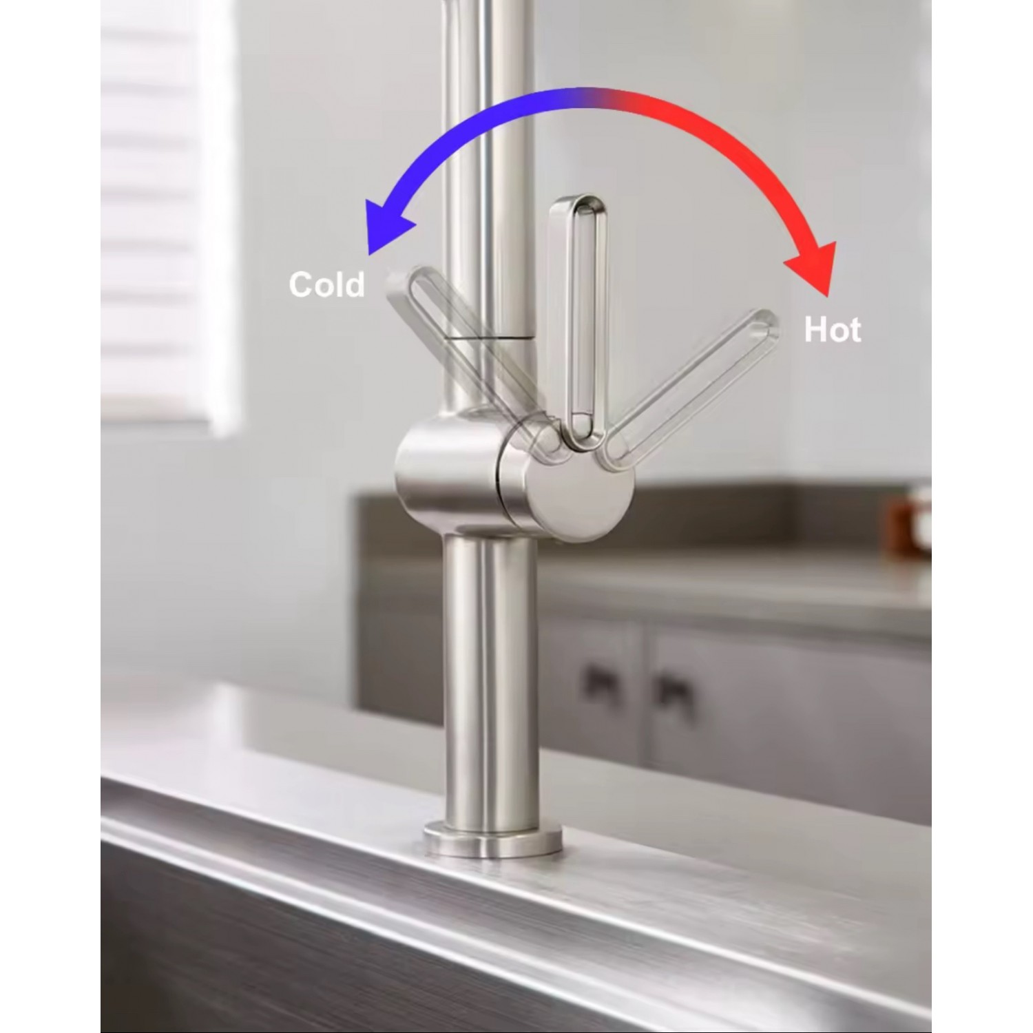 NARON Ψηλή Μπαταρία κουζίνας με αποσπώμενο ντους NR1311 Mat Nickel