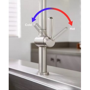 NARON Ψηλή Μπαταρία κουζίνας με αποσπώμενο ντους NR1311 Mat Nickel