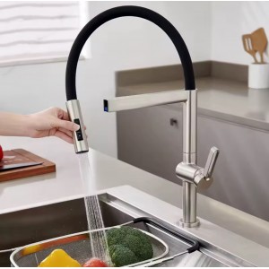 NARON Ψηλή Μπαταρία κουζίνας με αποσπώμενο ντους NR1311 Mat Nickel