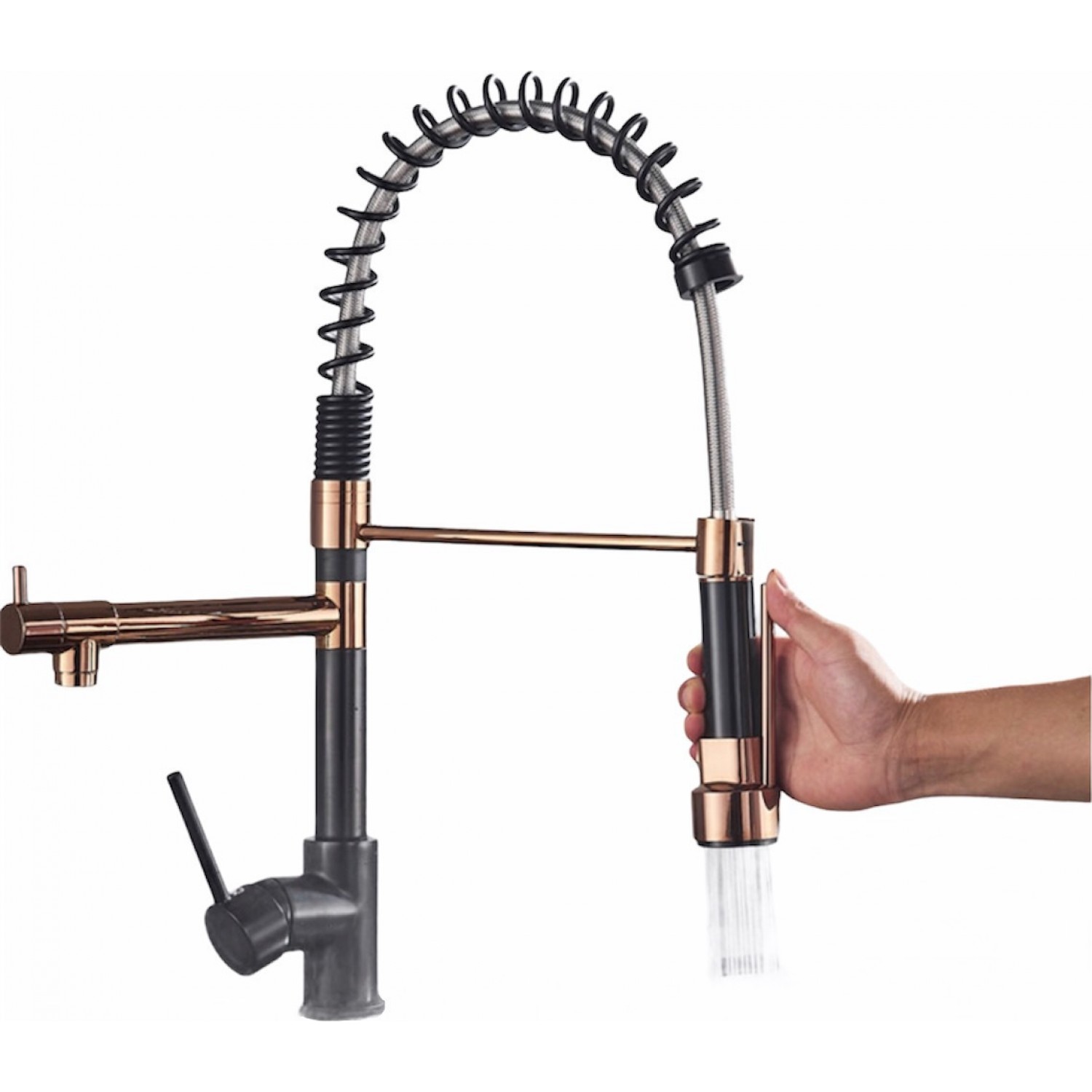 Σπιράλ βρύση κουζίνας SM-35324 ROSE GOLD BLACK