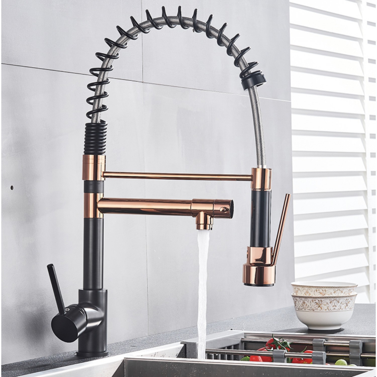 Σπιράλ βρύση κουζίνας SM-35324 ROSE GOLD BLACK