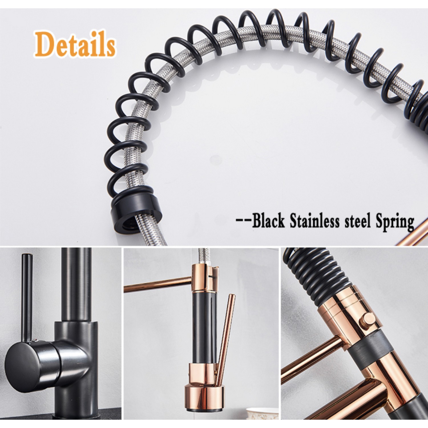 Σπιράλ βρύση κουζίνας SM-35324 ROSE GOLD BLACK