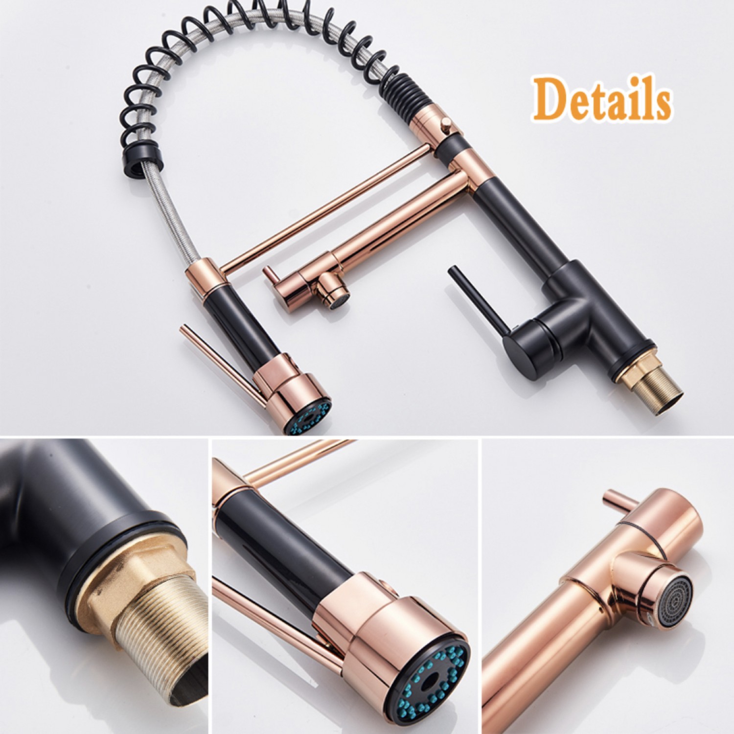 Σπιράλ βρύση κουζίνας SM-35324 ROSE GOLD BLACK