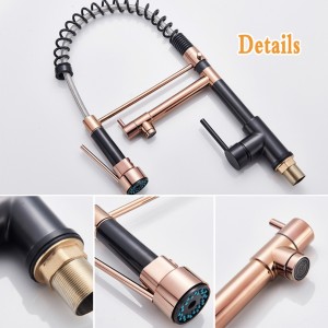 Σπιράλ βρύση κουζίνας SM-35324 ROSE GOLD BLACK