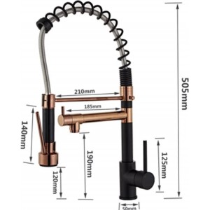 Σπιράλ βρύση κουζίνας SM-35324 ROSE GOLD BLACK