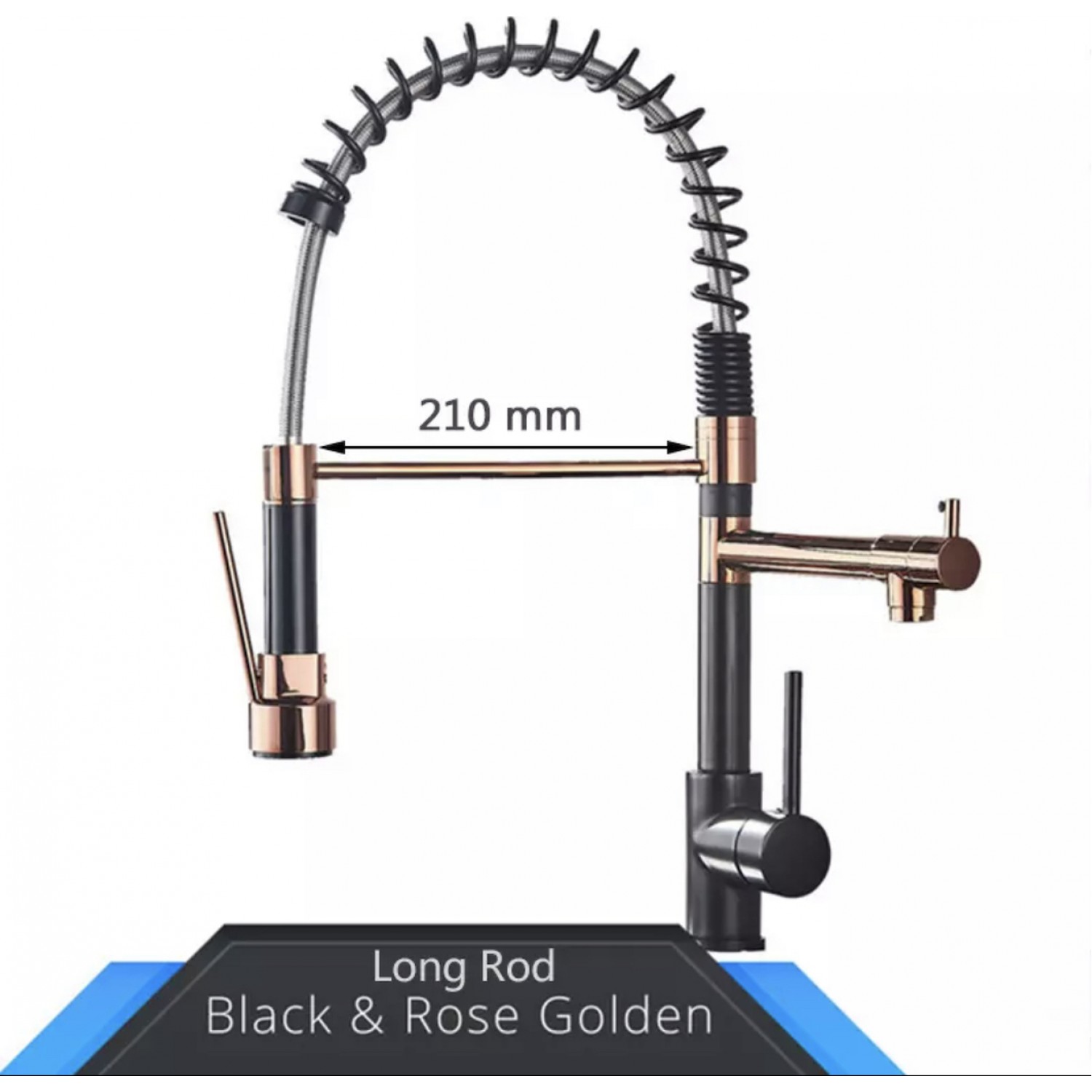 Σπιράλ βρύση κουζίνας SM-35324 ROSE GOLD BLACK