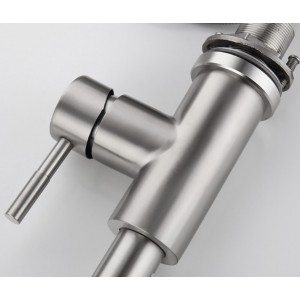 Μπαταρία Κουζίνας BRUSHED NICKEL Με Περιστρεφόμενο Ρουξούνι και Συρόμενο Ντους Διπλής Ροής MELLRAIN BR9989 BRUSHED NICKEL