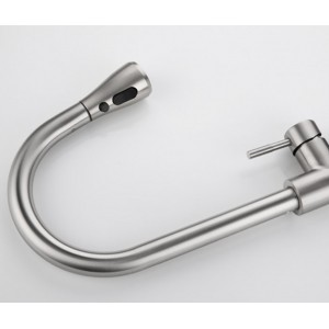 Μπαταρία Κουζίνας BRUSHED NICKEL Με Περιστρεφόμενο Ρουξούνι και Συρόμενο Ντους Διπλής Ροής MELLRAIN BR9989 BRUSHED NICKEL