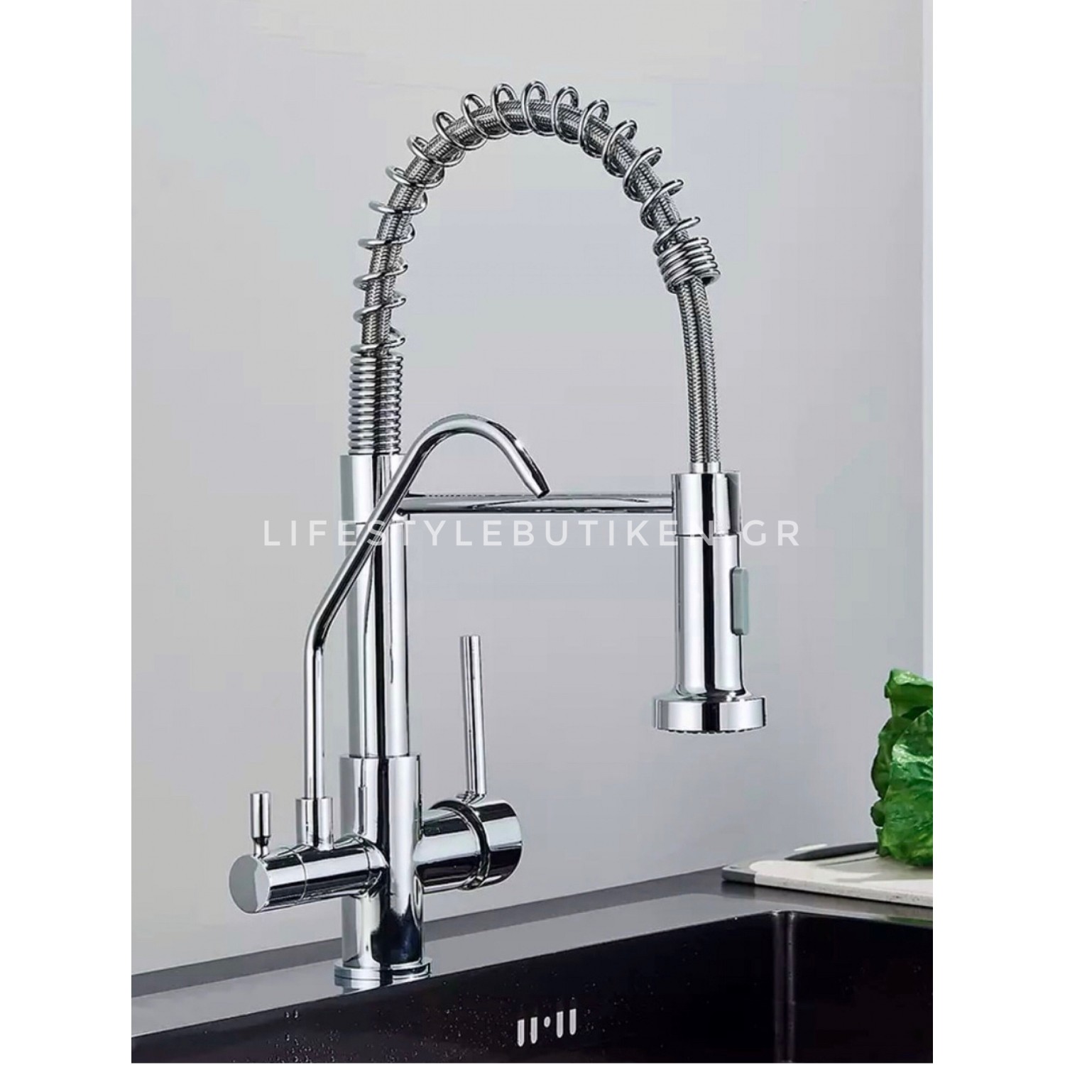 NARON Τρίοδη Μπαταρία κουζίνας Φίλτρου NR-731C CHROME