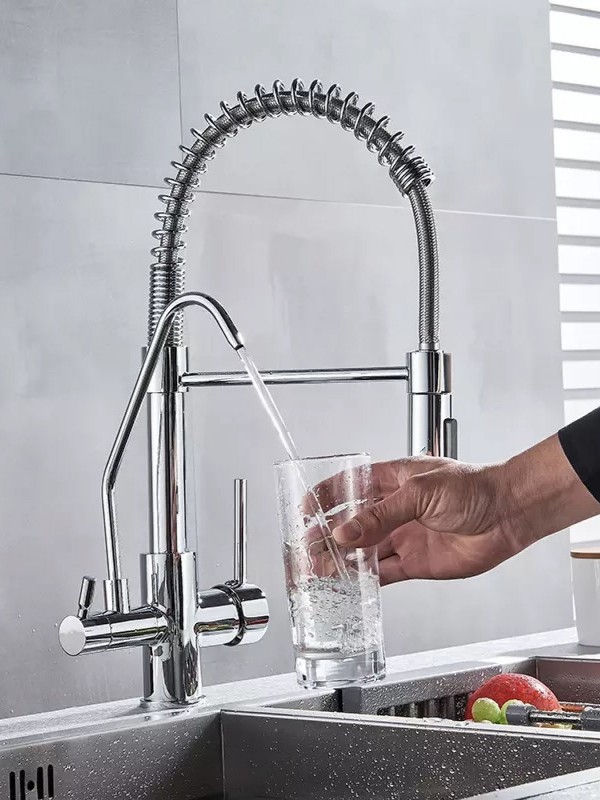 NARON Τρίοδη Μπαταρία κουζίνας Φίλτρου NR-731C CHROME