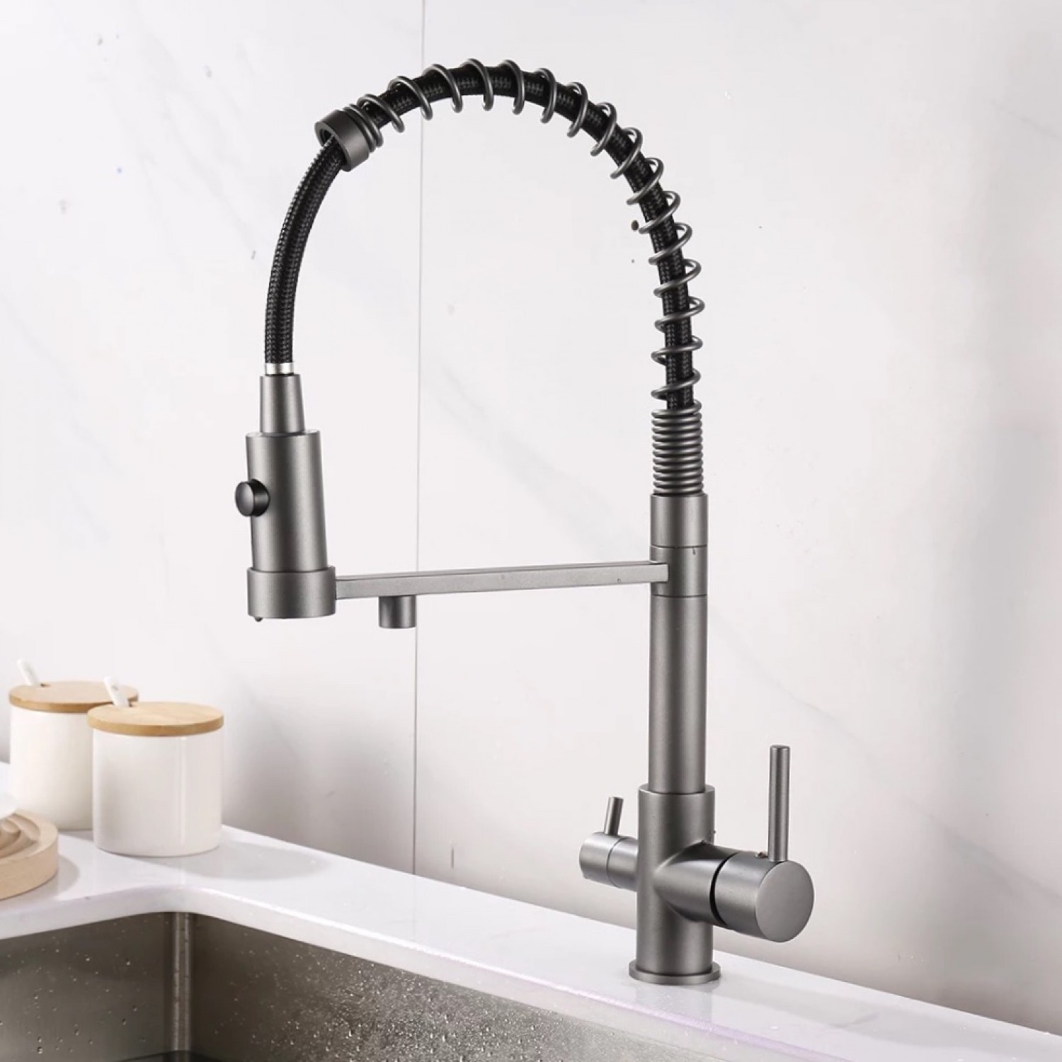 STOCCO Τρίοδη Μπαταρία κουζίνας Φίλτρου ST941GM GUN METAL