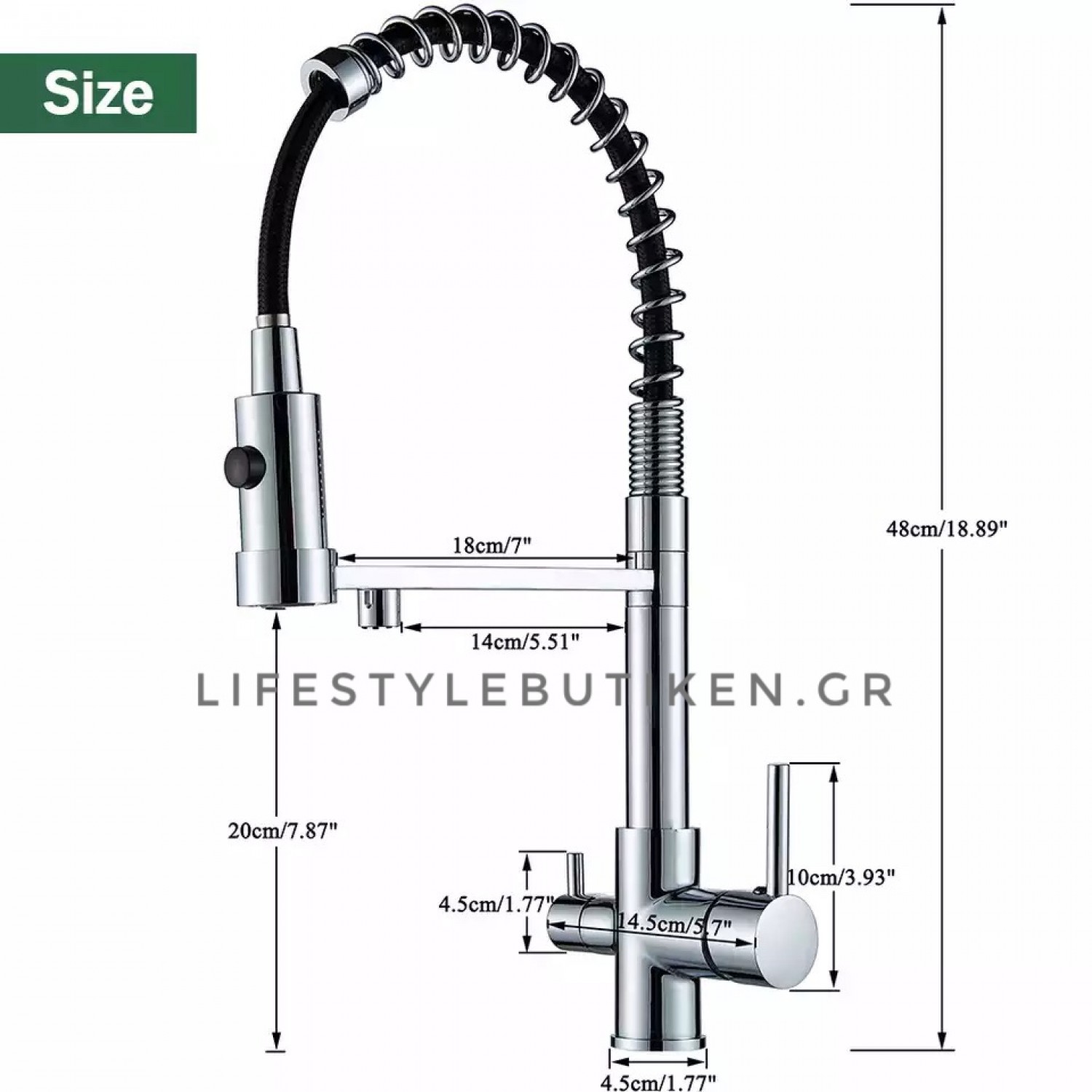 STOCCO Τρίοδη Μπαταρία κουζίνας Φίλτρου ST941C CHROME