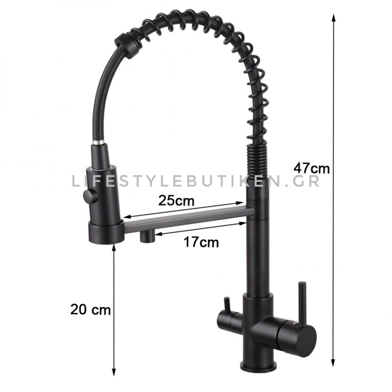 STOCCO Τρίοδη Μπαταρία κουζίνας Φίλτρου ST941B BLACK MAT