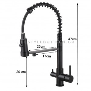 STOCCO Τρίοδη Μπαταρία κουζίνας Φίλτρου ST941B BLACK MAT