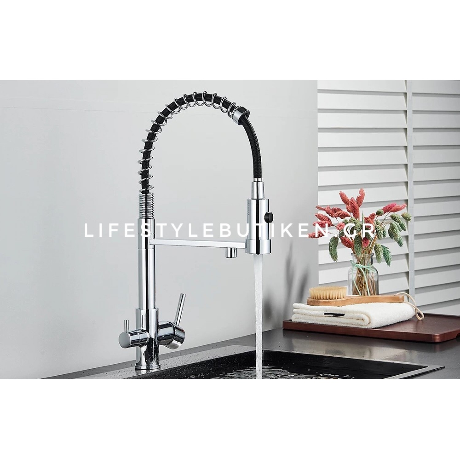 STOCCO Τρίοδη Μπαταρία κουζίνας Φίλτρου ST941C CHROME