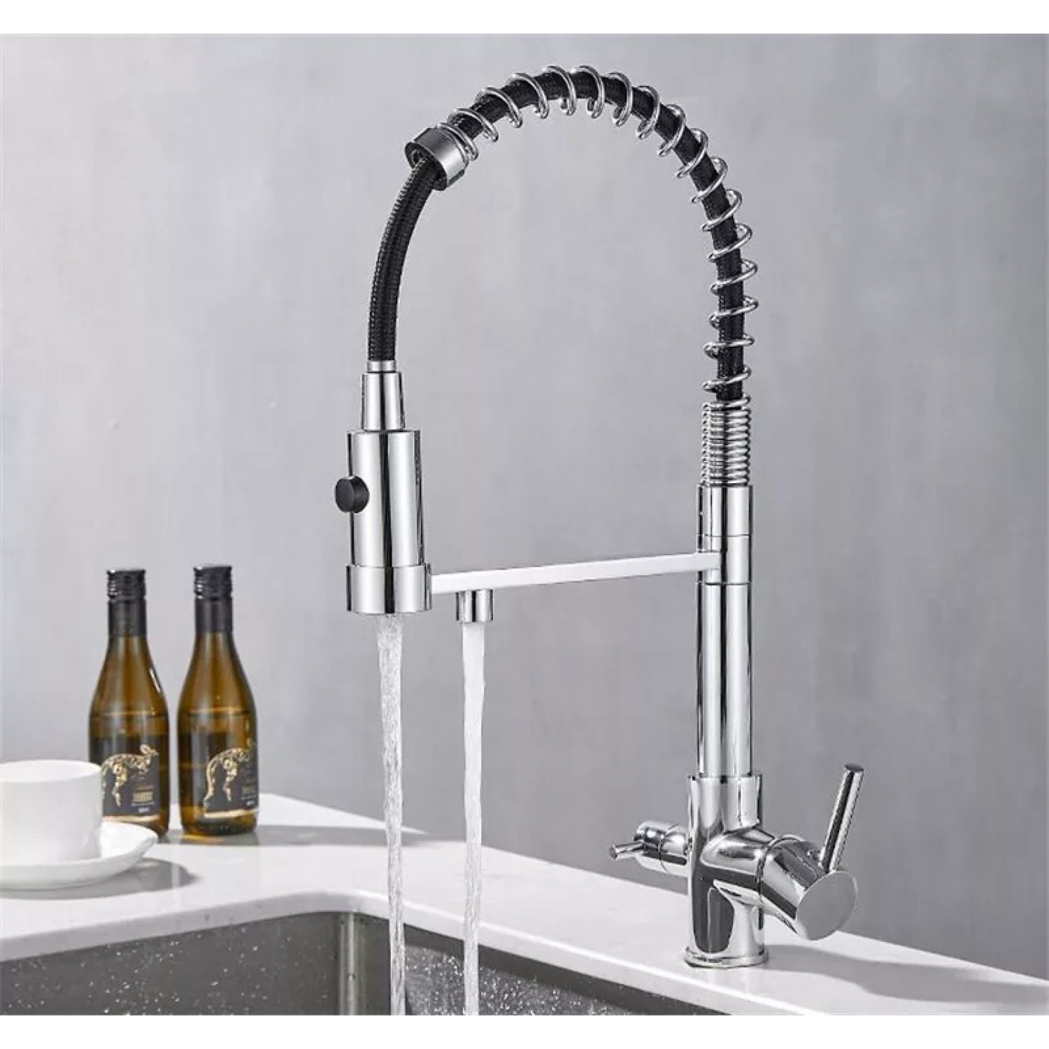 STOCCO Τρίοδη Μπαταρία κουζίνας Φίλτρου ST941C CHROME