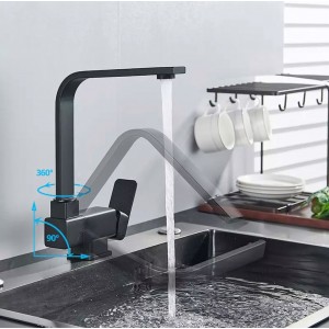 STOCCO Σπαστή Μπαταρία κουζίνας αναμεικτική ST5070Β Black Mat