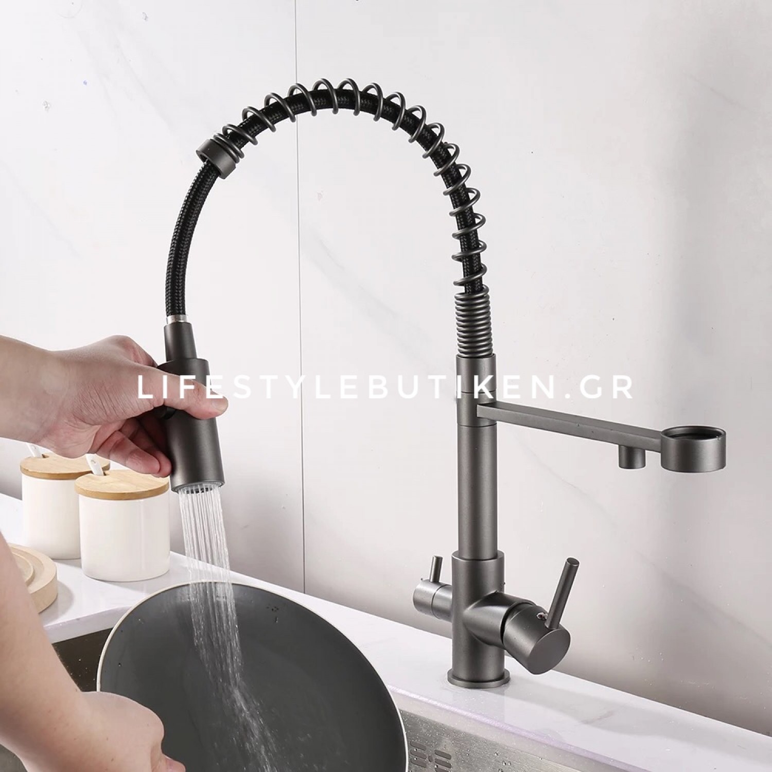 STOCCO Τρίοδη Μπαταρία κουζίνας Φίλτρου ST941GM GUN METAL