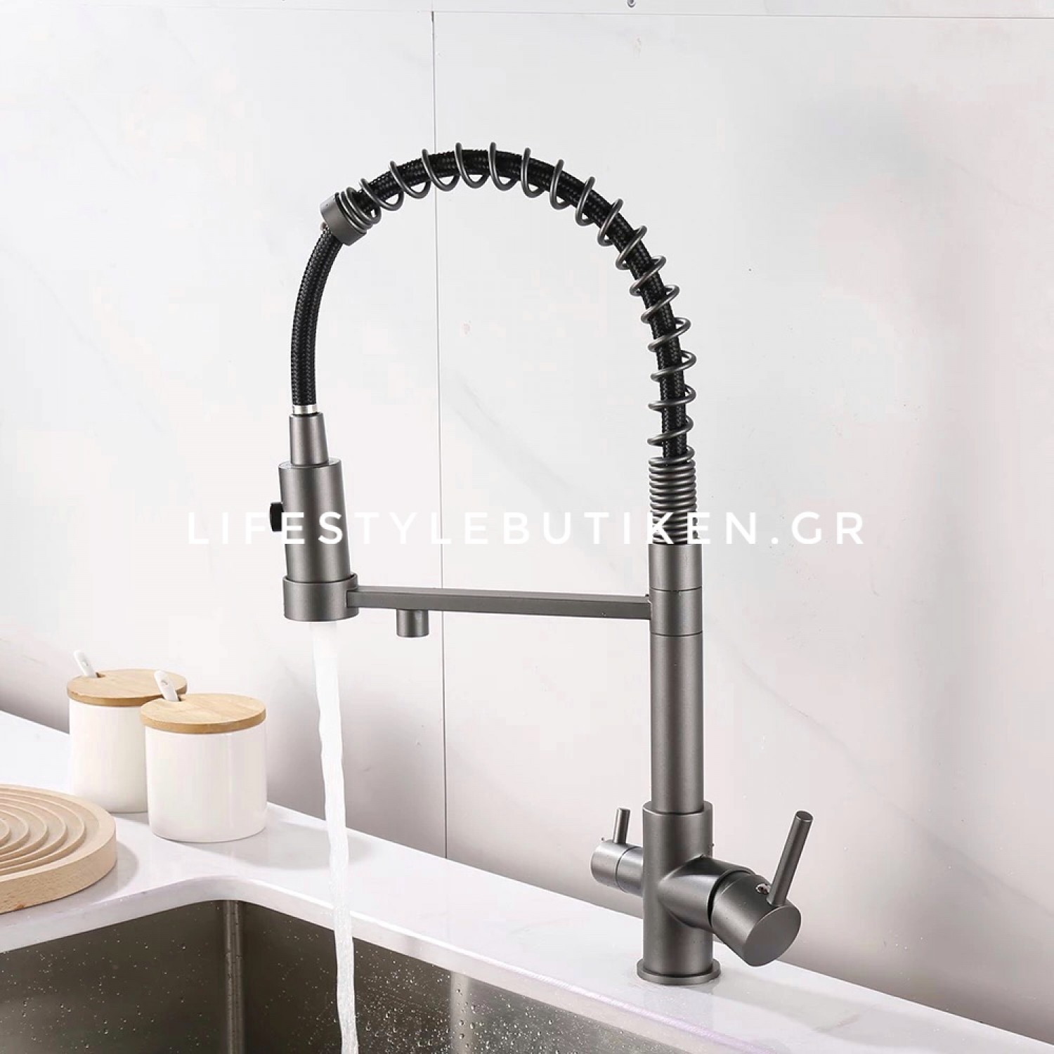 STOCCO Τρίοδη Μπαταρία κουζίνας Φίλτρου ST941GM GUN METAL