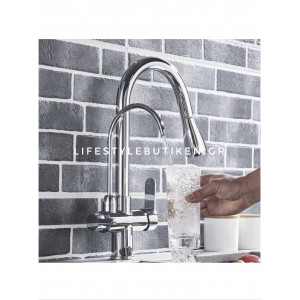 Τρίοδη Μπαταρία Κουζίνας για σύνδεση με φίλτρο κάτω πάγκου STOCCO ST933C CHROME