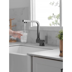 Σπαστή Τρίοδη Μπαταρία Κουζίνας για σύνδεση με φίλτρο κάτω πάγκου STOCCO SF7004GG GUN GREY