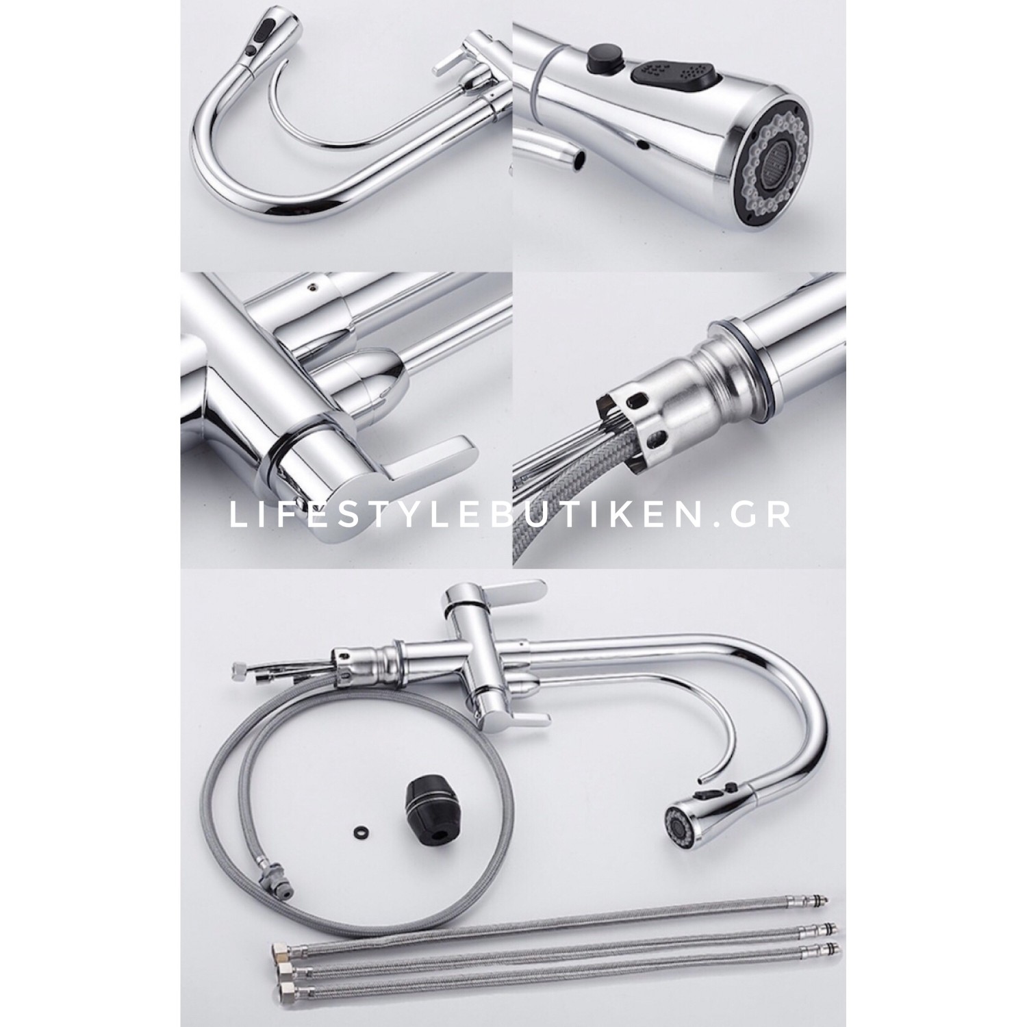 Τρίοδη Μπαταρία Κουζίνας για σύνδεση με φίλτρο κάτω πάγκου STOCCO ST933C CHROME