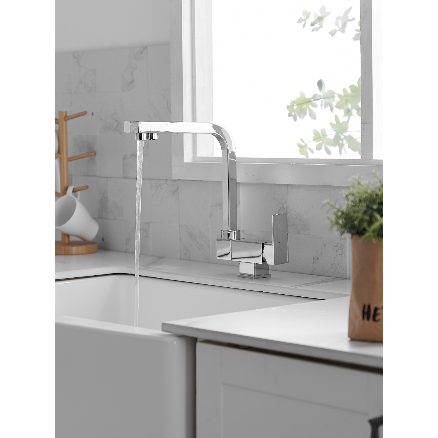 Σπαστή Τρίοδη Μπαταρία Κουζίνας για σύνδεση με φίλτρο κάτω πάγκου STOCCO SF7001C CHROME