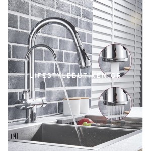 Τρίοδη Μπαταρία Κουζίνας για σύνδεση με φίλτρο κάτω πάγκου STOCCO ST933C CHROME