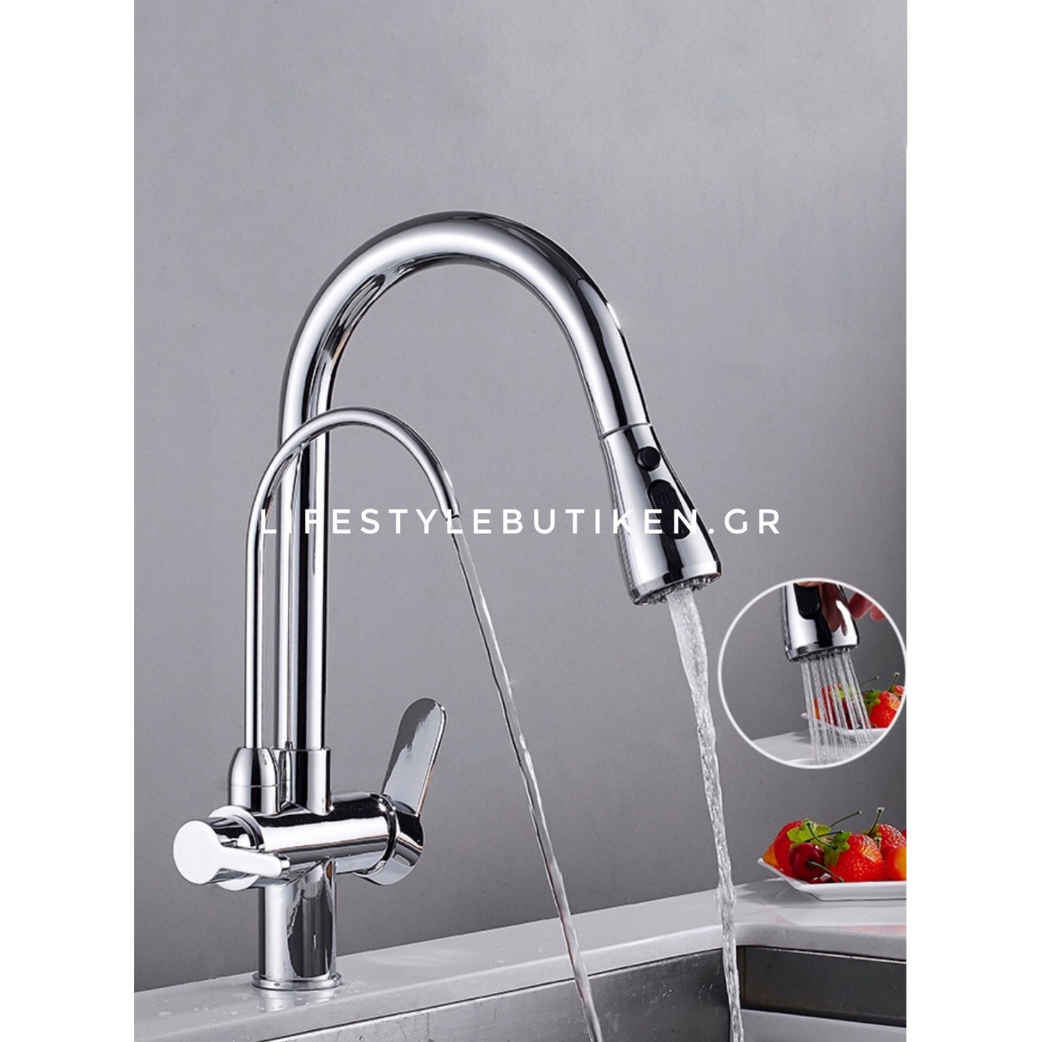 Τρίοδη Μπαταρία Κουζίνας για σύνδεση με φίλτρο κάτω πάγκου STOCCO ST933C CHROME