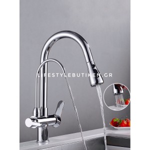 Τρίοδη Μπαταρία Κουζίνας για σύνδεση με φίλτρο κάτω πάγκου STOCCO ST933C CHROME