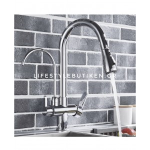 Τρίοδη Μπαταρία Κουζίνας για σύνδεση με φίλτρο κάτω πάγκου STOCCO ST933C CHROME