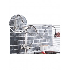 Τρίοδη Μπαταρία Κουζίνας για σύνδεση με φίλτρο κάτω πάγκου STOCCO ST932MN MAT NICKEL