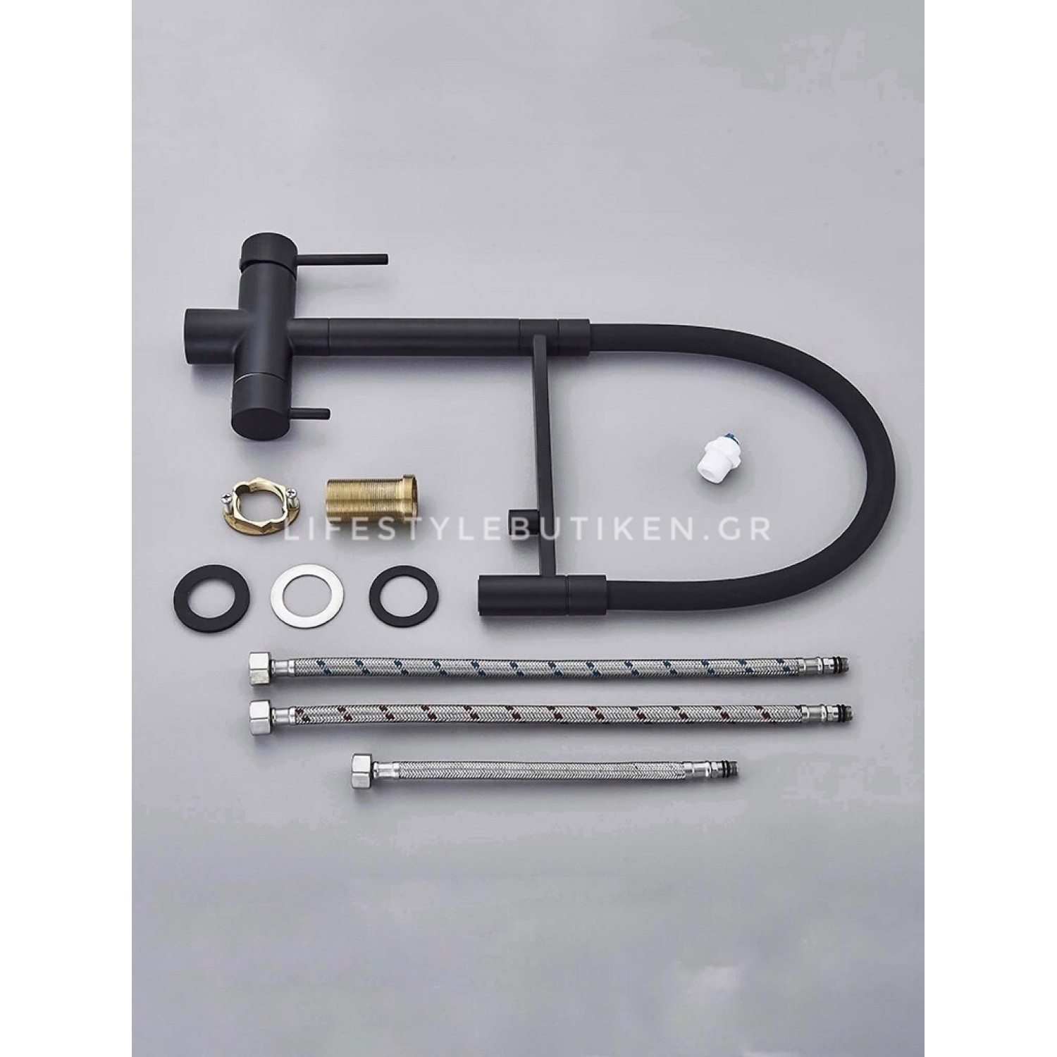 Τρίοδη Ψηλή Μπαταρία Κουζίνας NARON NR-1299B BLACK MAT