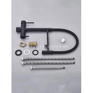 Τρίοδη Ψηλή Μπαταρία Κουζίνας NARON NR-1299B BLACK MAT