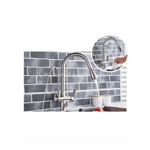 Τρίοδη Μπαταρία Κουζίνας για σύνδεση με φίλτρο κάτω πάγκου STOCCO ST932MN MAT NICKEL