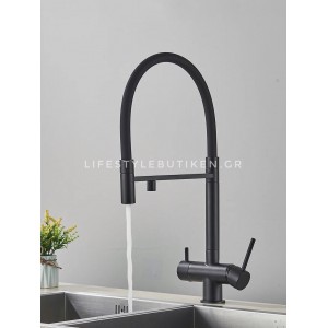 Τρίοδη Ψηλή Μπαταρία Κουζίνας NARON NR-1299B BLACK MAT