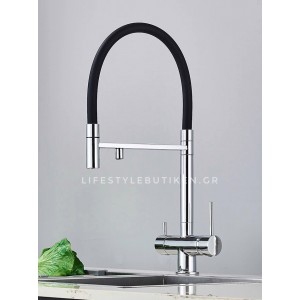 Τρίοδη Ψηλή Μπαταρία Κουζίνας NARON NR-1299C CHROME 