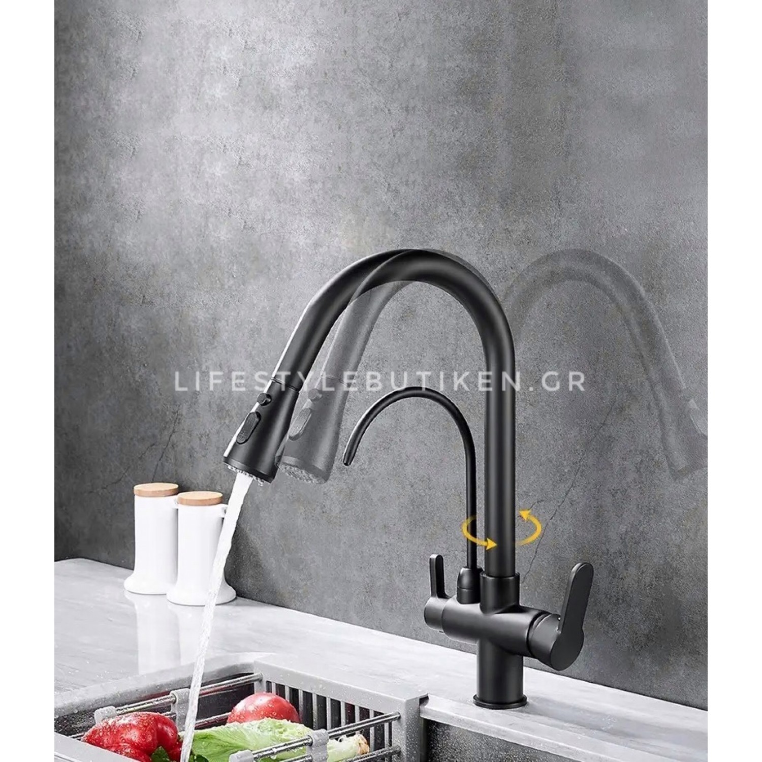 Τρίοδη Μπαταρία κουζίνας Φίλτρου STOCCO ST931B BLACK MAT