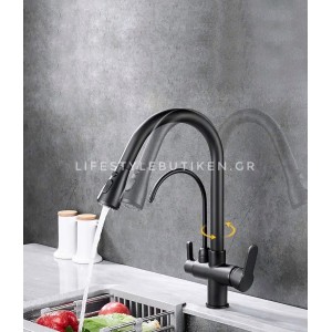 Τρίοδη Μπαταρία κουζίνας Φίλτρου STOCCO ST931B BLACK MAT