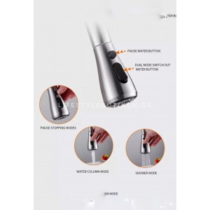 Τρίοδη Μπαταρία Κουζίνας για σύνδεση με φίλτρο κάτω πάγκου STOCCO ST932MN MAT NICKEL