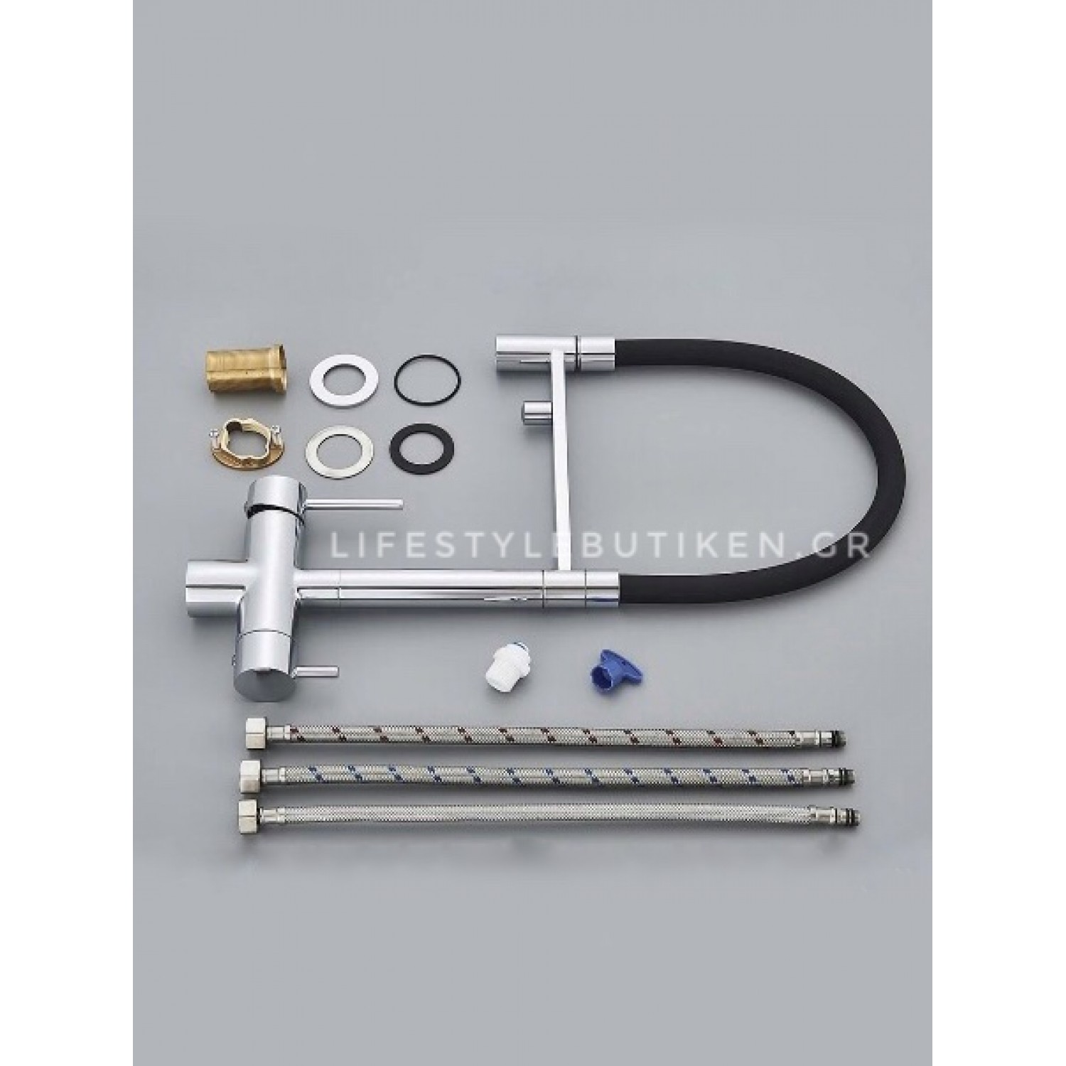 Τρίοδη Ψηλή Μπαταρία Κουζίνας NARON NR-1299C CHROME 