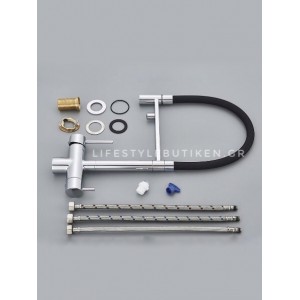 Τρίοδη Ψηλή Μπαταρία Κουζίνας NARON NR-1299C CHROME 