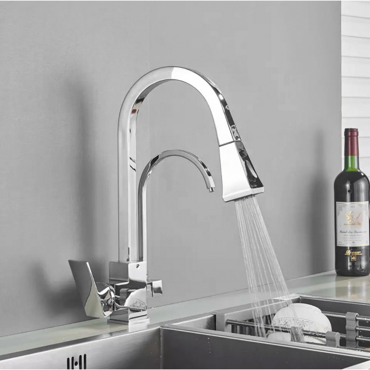 Τρίοδη Μπαταρία κουζίνας με δυνατότητα σύνδεσης φιλτρου κάτω πάγκου διπλής ροής STOCCO ST2019510C CHROME