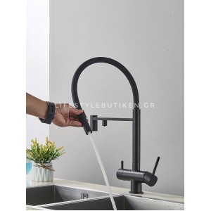 Τρίοδη Ψηλή Μπαταρία Κουζίνας NARON NR-1299B BLACK MAT