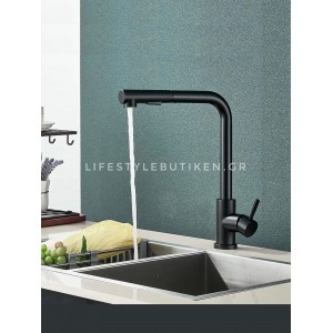 STOCCO Μπαταρία Κουζίνας Με Προεκτεινόμενο Ντουζ STOCCO ST7065 Black Mat