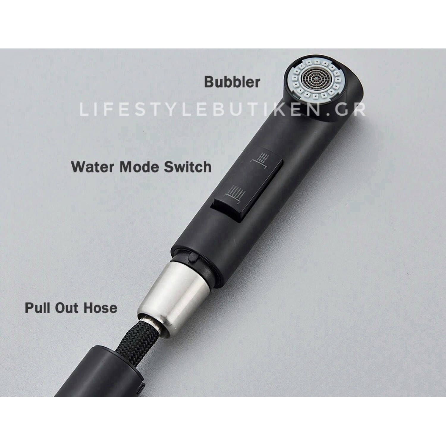 STOCCO Μπαταρία Κουζίνας Με Προεκτεινόμενο Ντουζ STOCCO ST7065 Black Mat